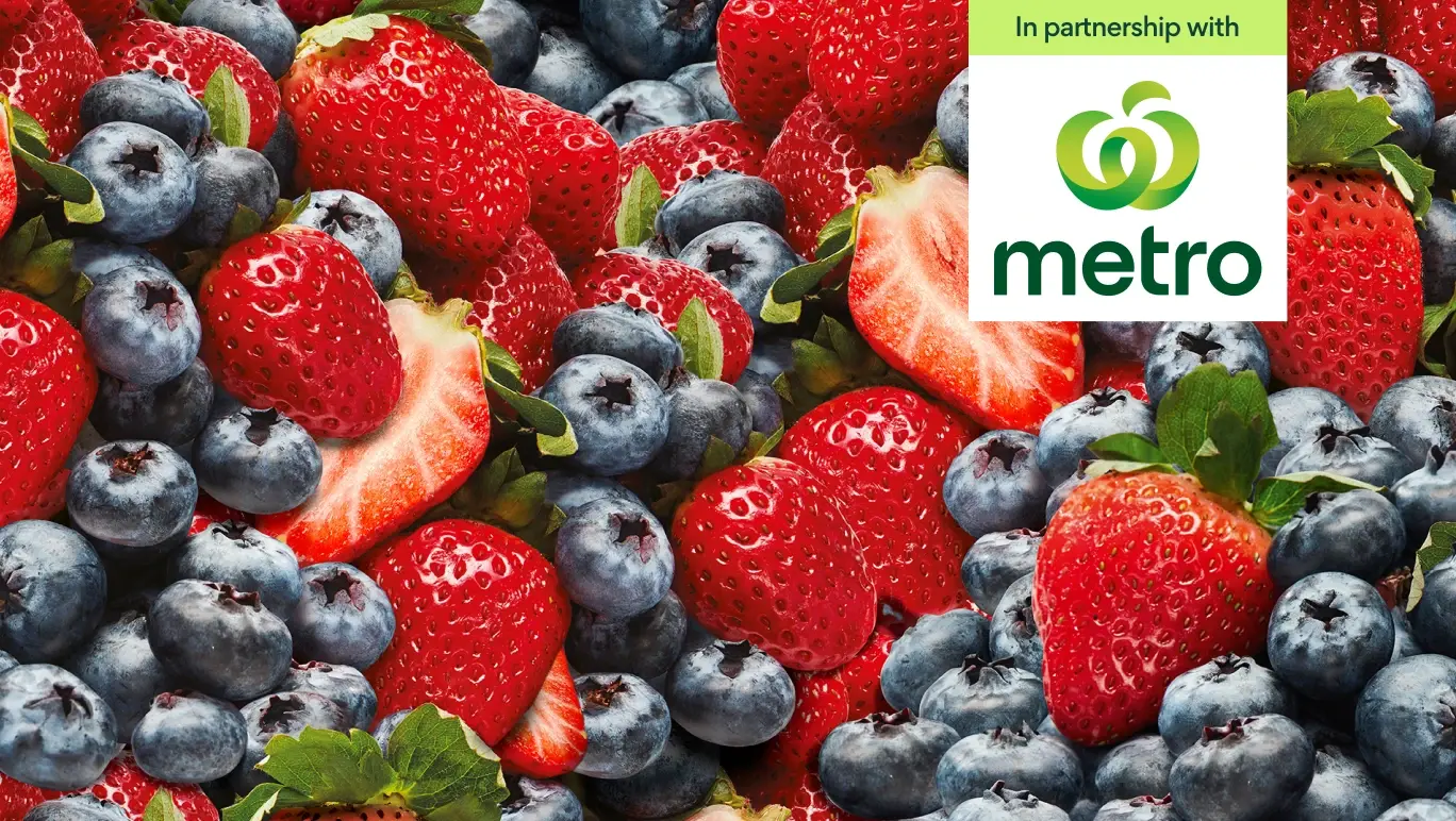 Fresh blueberries and strawberries